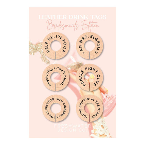 BRIDESMAIDS Leather Drink Tags