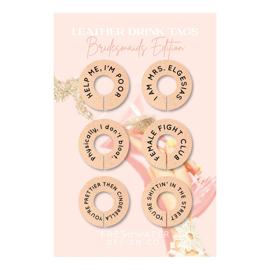 BRIDESMAIDS Leather Drink Tags