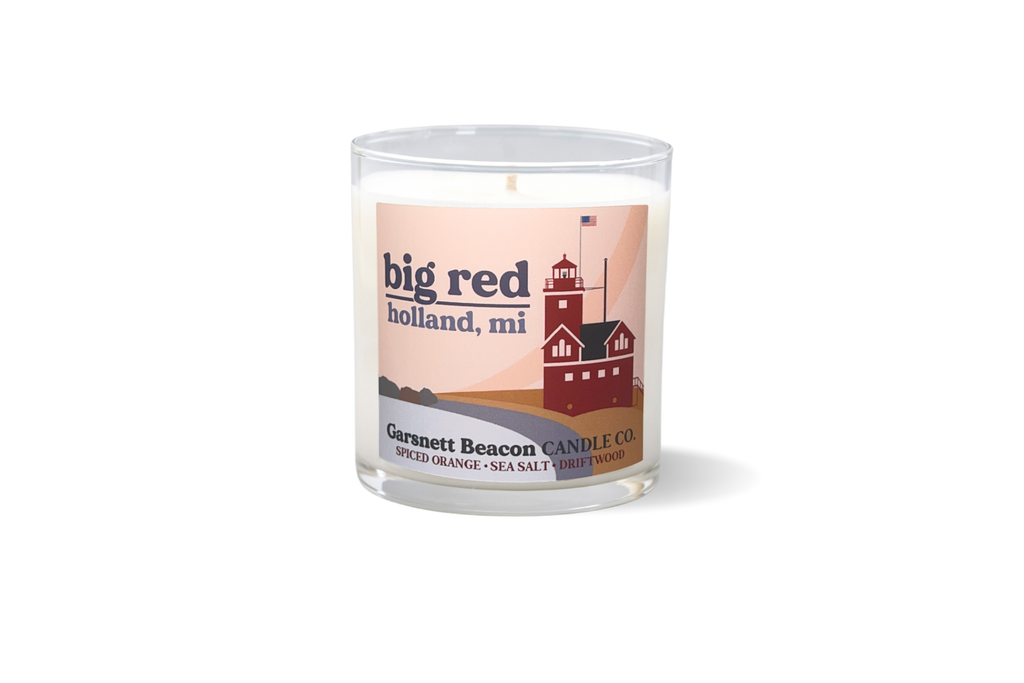 SALE! Big Red - Michigan Holland Themed Glass Candle
