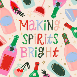 Christmas Cocktail Napkins | Spirits Bright - Foil - 20ct