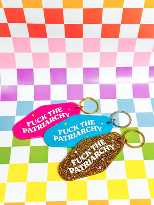 Fuck The Patriarchy - Laser Engraved and Hand Painted Keychain