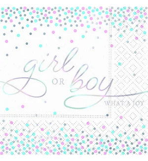 Baby Shower Girl or Boy napkin - Foil Cocktail Napkin - 16 count