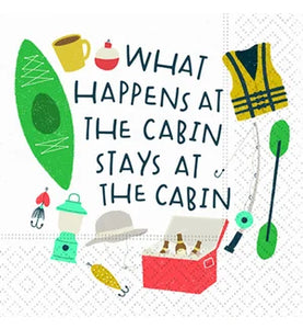 What Happens at the Cabin - Cocktail Napkin