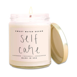 SALE! Self Care Soy Candle - Clear Jar - 9 oz