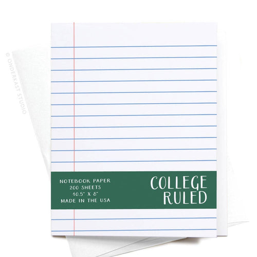 College Ruled - Graduation Greeting Card