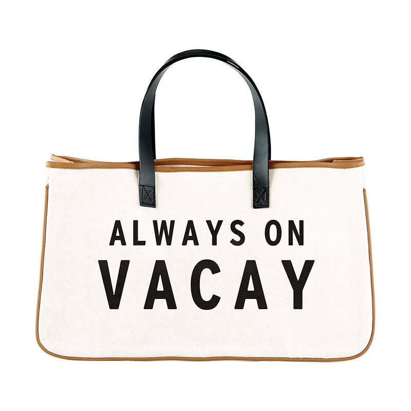 SALE! Large Canvas Tote - Always On Vacay