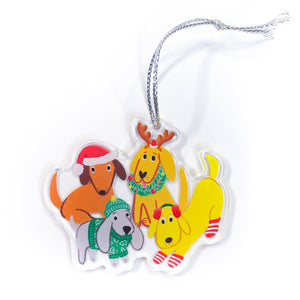 Holiday Dogs Ornament - Dog Gift