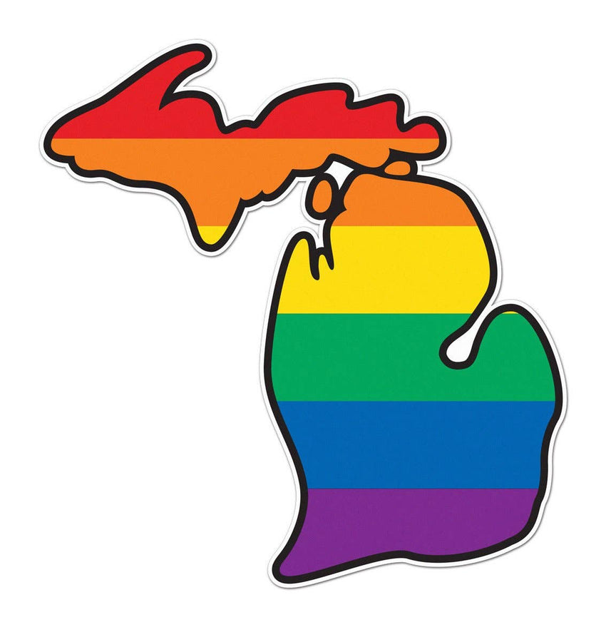 Michigan Pride Sticker - Rainbow MI decal