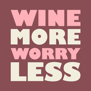 Funny Cocktail Napkins | Wine More Worry Less - 20ct
