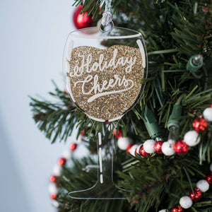 Holiday Cheers Wine Ornament - White Wine - Boozy Ornaments