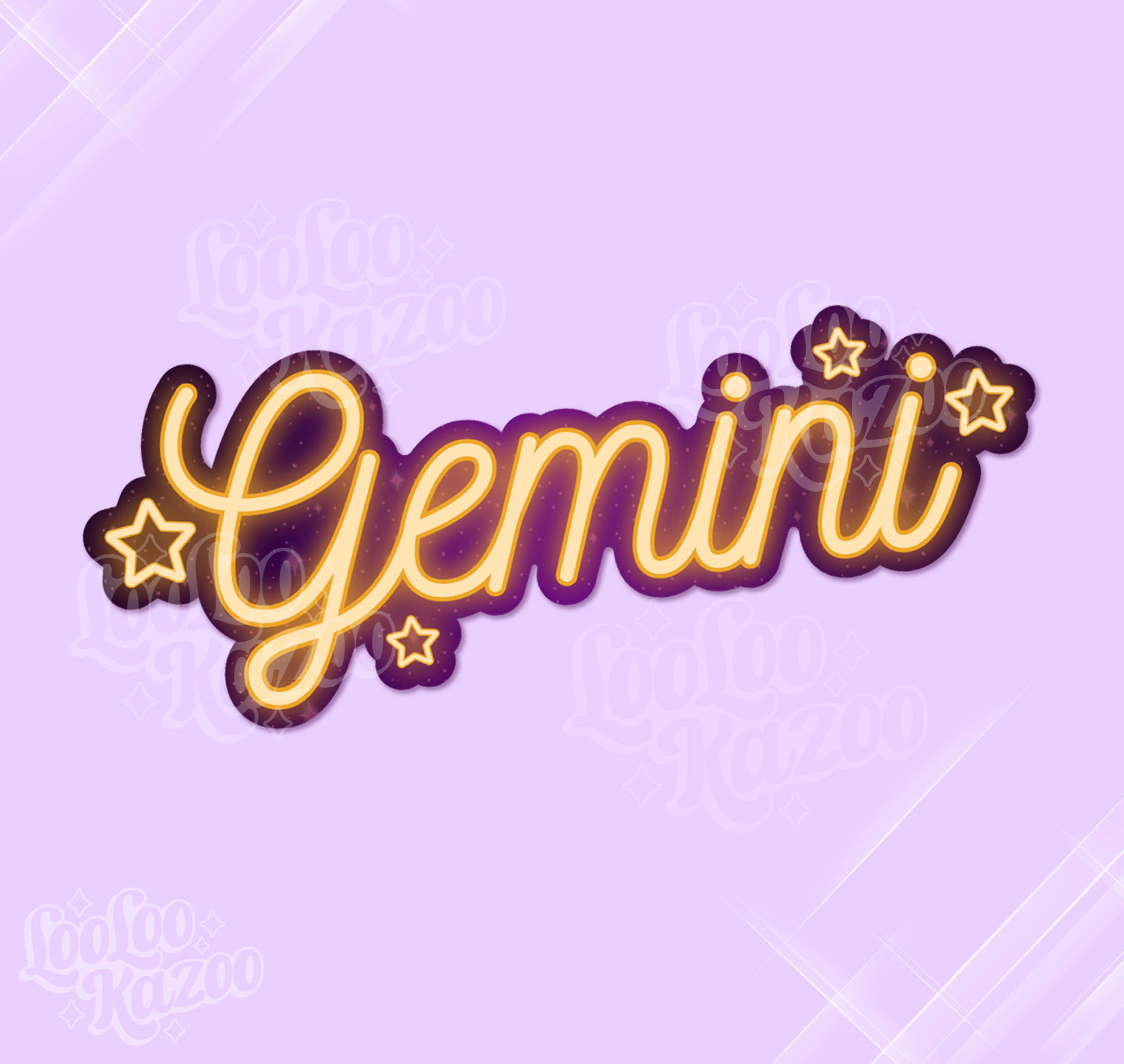 Gemini Zodiac Neon Sign Vinyl Sticker, Astrology Sticker