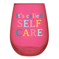 It's Called Self Care - 20oz Stemless Wine Glass - Hot Pink Wine Glass