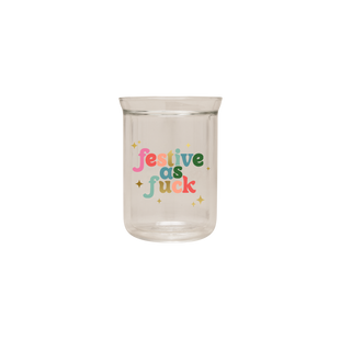 Festive as Fuck - Glass Holiday Tumbler