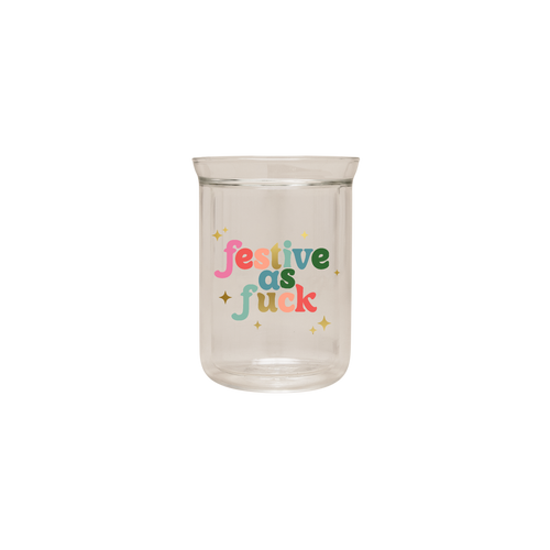 Festive as Fuck - Glass Holiday Tumbler