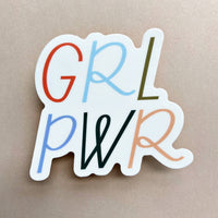 Girl Power Sticker | GRL PWR, Rainbow Sticker, Vinyl Sticker