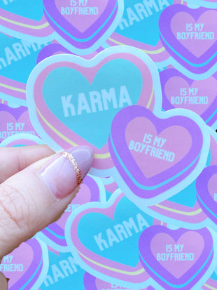 Taylor Swift inspired waterproof sticker-karma hearts