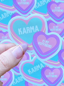 Taylor Swift inspired waterproof sticker-karma hearts