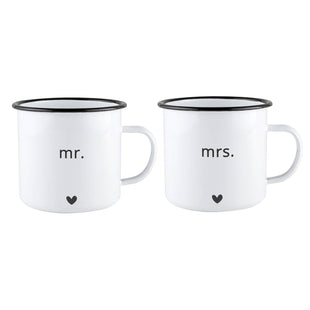 Enamel Mug Set - Mr and Mrs