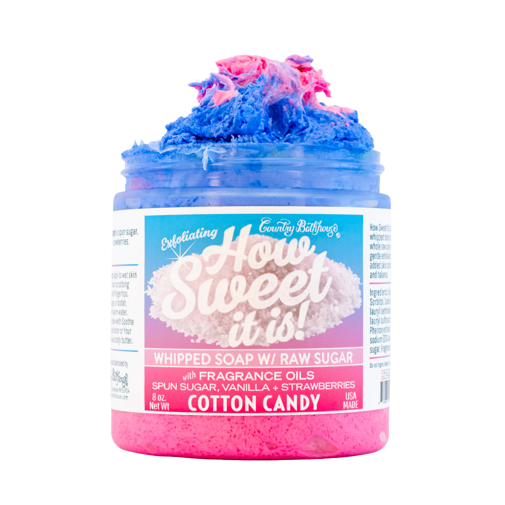 SALE!- How Sweet It Is Whipped Soap with Raw Sugar - Cotton Candy