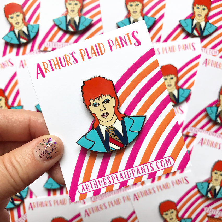 David Bowie Enamel Pin - Great Jean Jacket Pin!