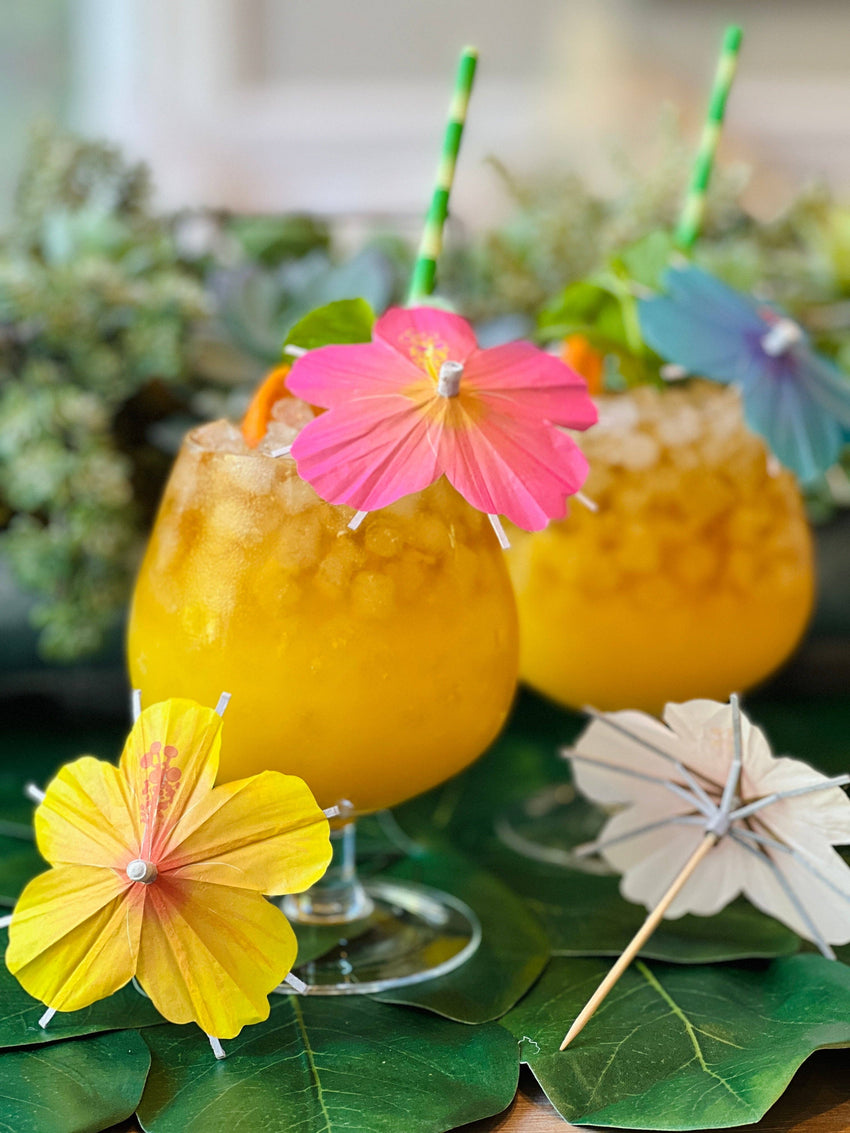 Hibiscus flower Cocktail Umbrella