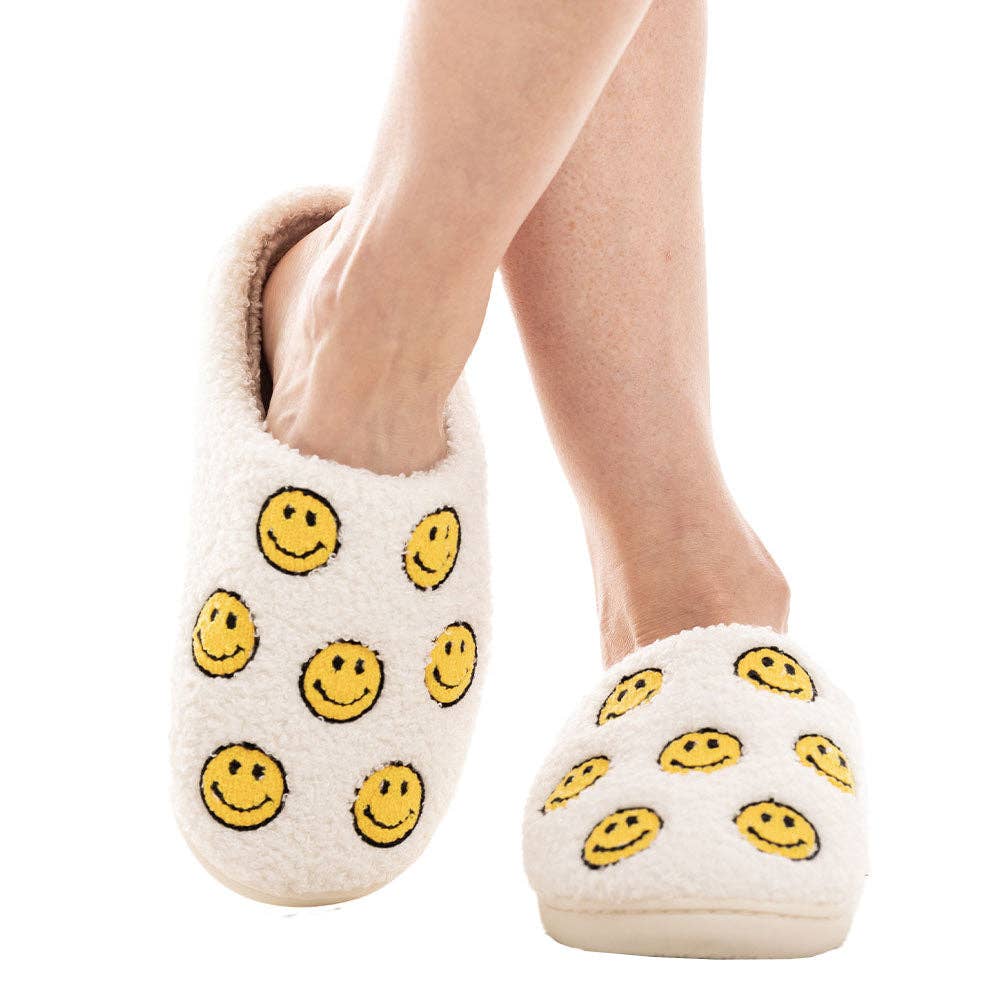 SALE! Happy Face ALL OVER Sherpa Slippers