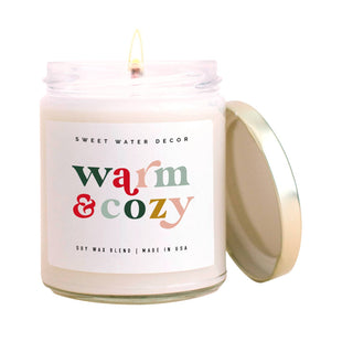 SALE! Warm and Cozy Soy Candle - Clear Jar - 9 oz