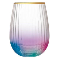 Beveled Stemless - Multicolor Wine Glass