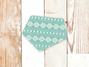 Mint Fair Isle Dog Bandana  - Christmas Dog Bandana - Winter Design Dog Apparel