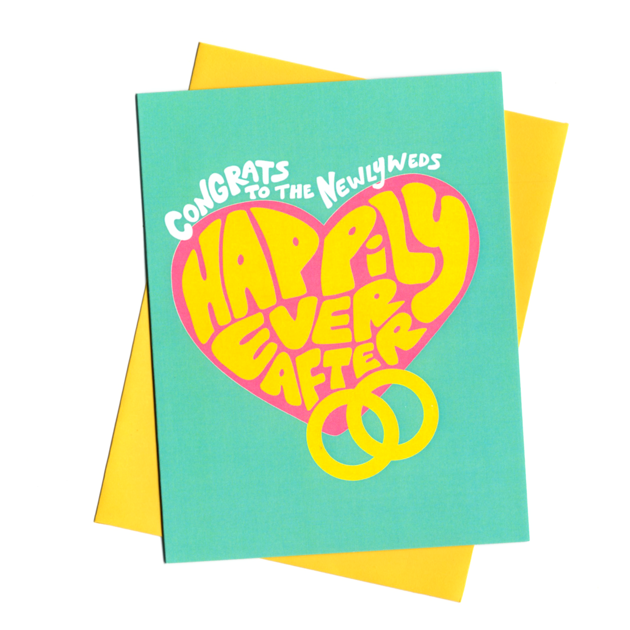 Congrats to the Newlyweds - Happily Ever After Card - Wedding Greeting Card