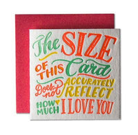 Ladyfingers Letterpress - Tiny I Love You Card