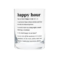 Happy Hour Rocks Glass - Fun Cocktail Glass Gift