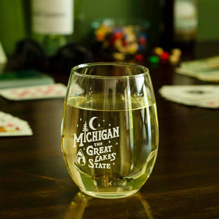 Wine Glass - Michigan Vintage Font