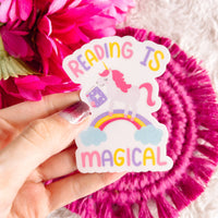 Reading is Magical Unicorn Vinyl Sticker