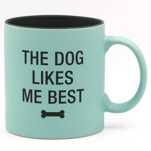 The Dog Likes Me Best Stoneware Mug - Fun Dog Parent Gift