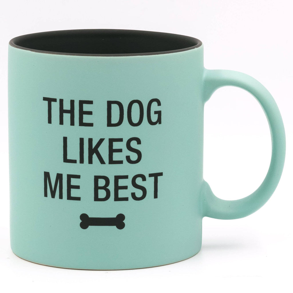 The Dog Likes Me Best Stoneware Mug - Fun Dog Parent Gift