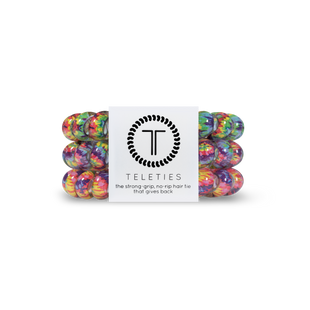 TELETIES - Psychedelic Tie Dye- Large Coil Hair Ties