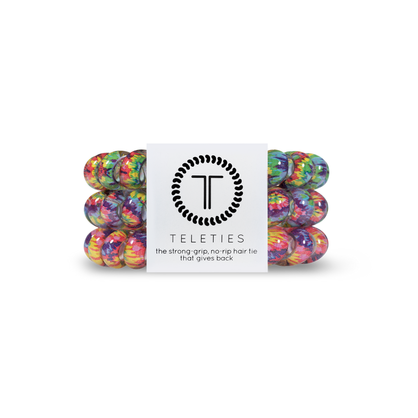 TELETIES - Psychedelic Tie Dye- Large Coil Hair Ties