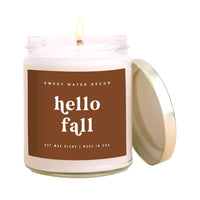 SALE! Sweet Water Decor - Hello Fall Soy Candle - Clear Jar - 9 oz