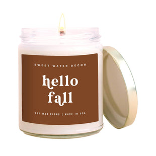 SALE! Sweet Water Decor - Hello Fall Soy Candle - Clear Jar - 9 oz