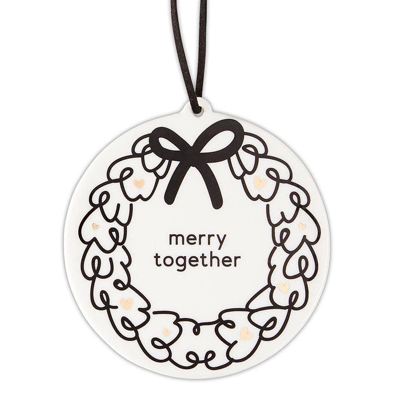 Merry Together Glass Ornament