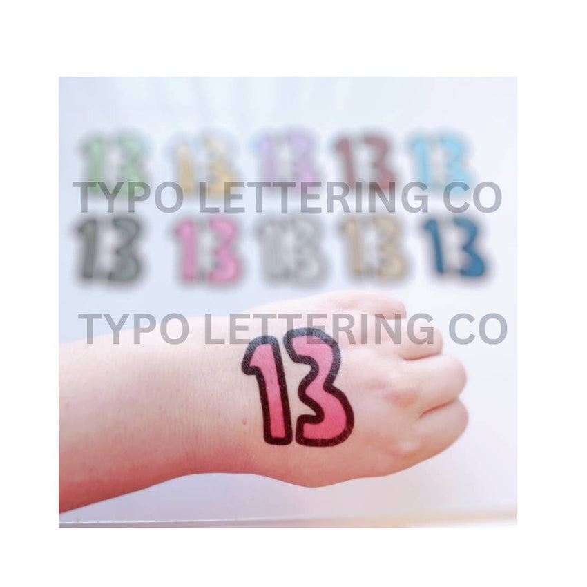 “13” temporary tattoos for Eras Tour-SOLID COLORS