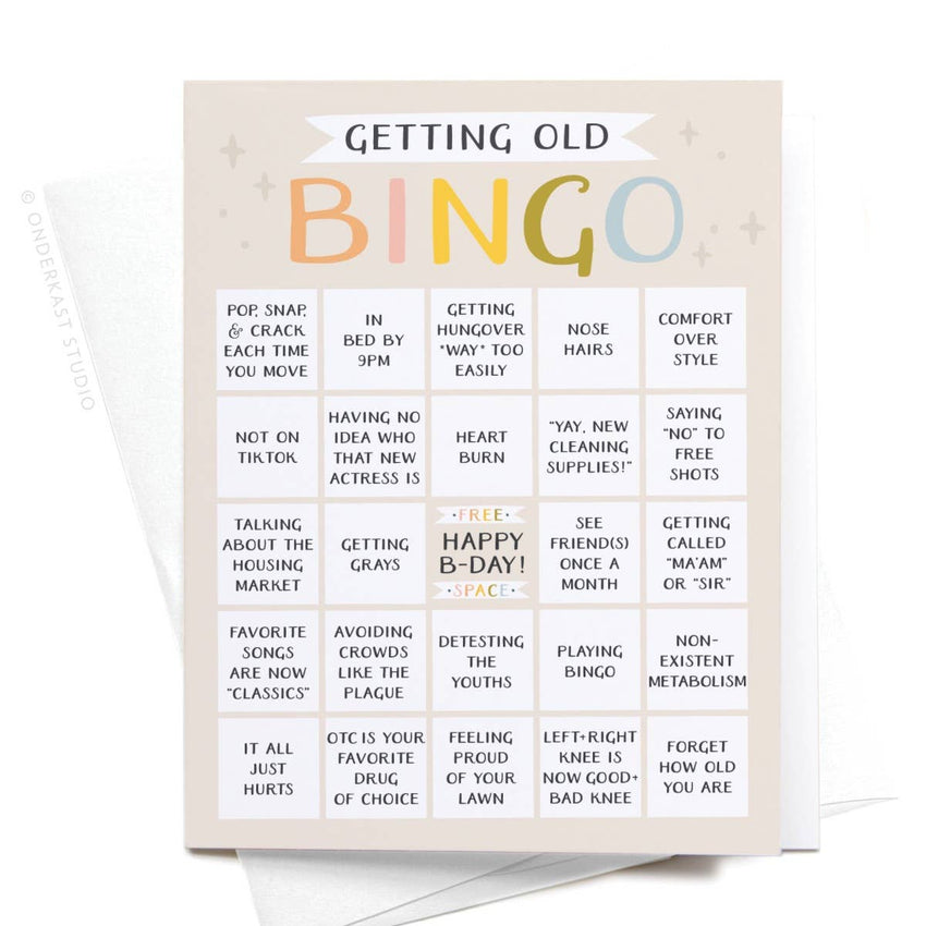 Getting Old Bingo Birthday Greeting Card