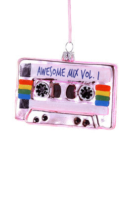 Awesome Mix Tape Glass Ornament - Fun, retro holiday ornament