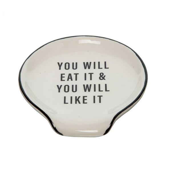 Totalee Gifts Fun Ceramic Spoon Rest - Great Foodie Gift Basket Item! You Will Eat It and Like It