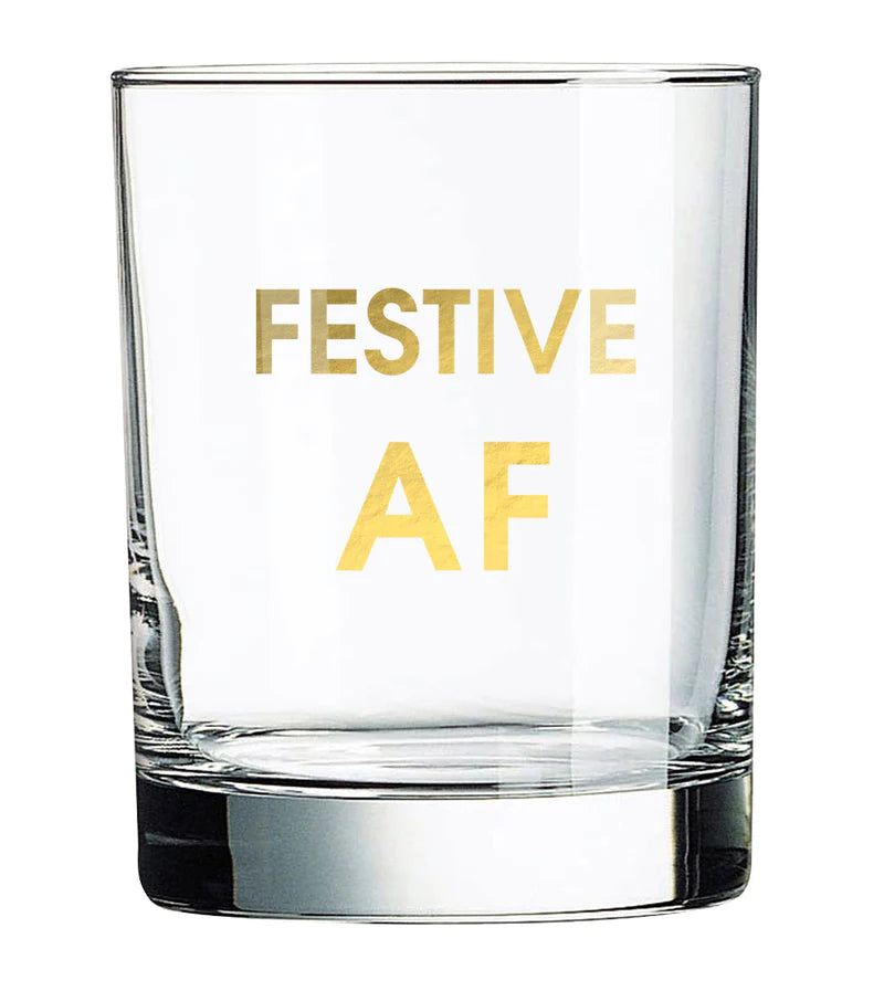 Festive AF Rocks Glass