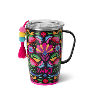 Caliente Travel Mug (18oz) - Fun, fiesta pattern stainless steel cup