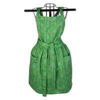 Green and Pink Sprig Women's Holiday Apron