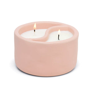 Yin & Yang Double Candle- Dusty Pink - Cactus Flower + Watermint