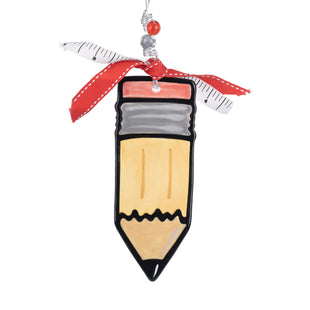 Pencil Flat Teacher Glass Ornament - Unique Teacher Gift!